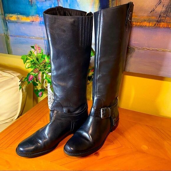 MATISSE BLACK LEATHER FLASHBACK RIDING BOOTS-MINT CONDITION 8M - Picture 5 of 12